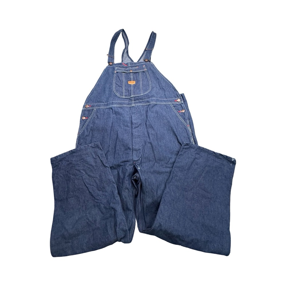 Red Kap Bib Overalls Mens 46x30 Blue Denim Cotton Utility Workwear Western